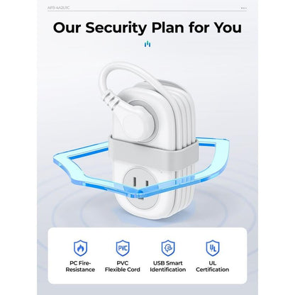 🔥Travel Power Strip, ORICO 4 Outlets 3 USB Ports (1 USB C) with 4FT Wrapped Short Extension Cord Small Power Strip