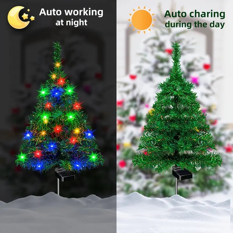 Solar Christmas tree lights holiday decorations, outdoor courtyards, gardens, lawns, small path lights, atmosphere lights